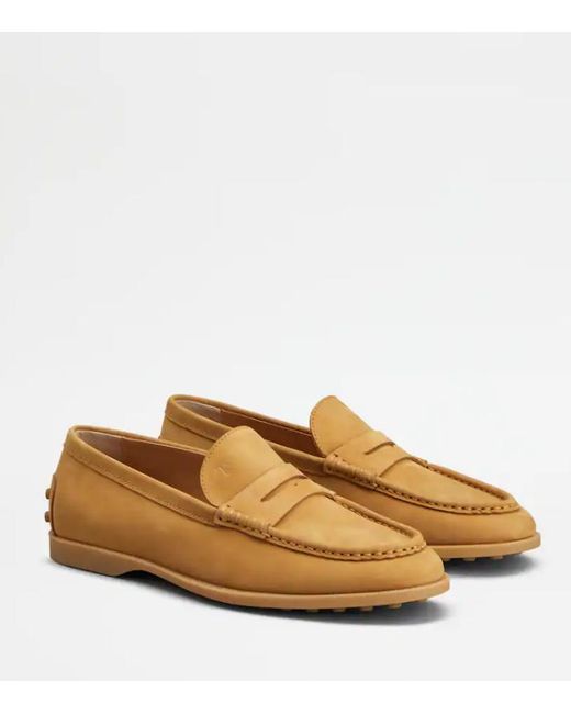 Tod's Natural Nabuk Loafers