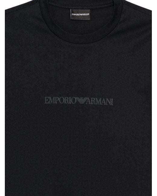 Emporio Armani Blue Logo Cotton T Shirt
