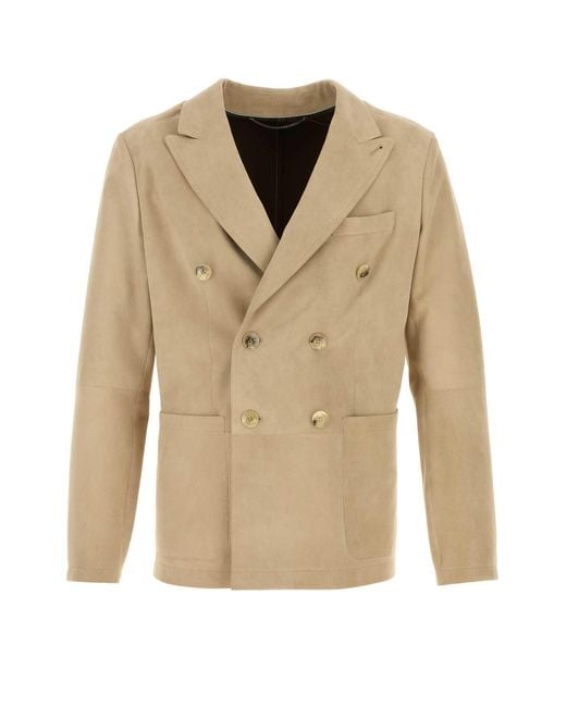 Canali Natural Sand Suede Blazer