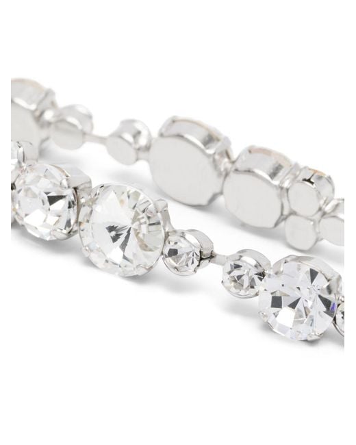 Forte_forte White Crystal Pendant Earrings
