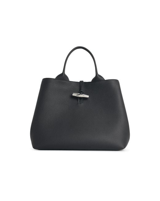Longchamp Black Bag With Lear 'L Le Roseau' Handle