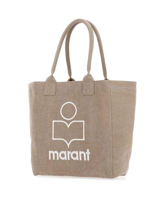 Isabel Marant White Cappuccino Cotton Small Yenky Shopping Bag