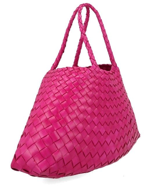 Dragon Diffusion Pink Corsina, Woven Leather Bag