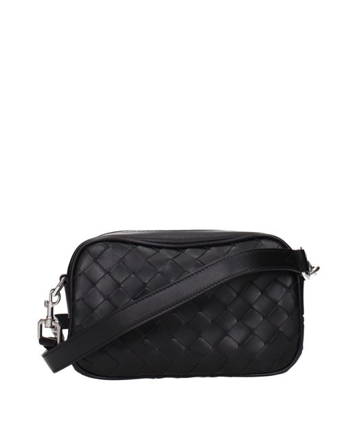 Bottega Veneta Black Leather Crossbody Camera Bag