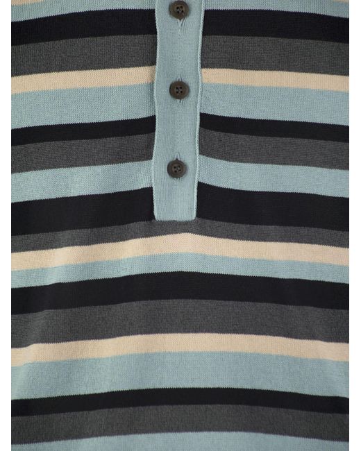 PT Torino Green Cotton And Viscose Polo Shirt for men