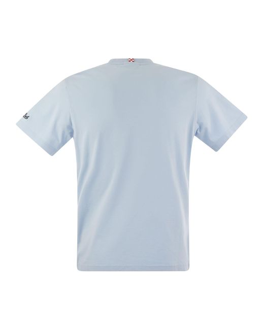 Mc2 Saint Barth T -shirt Met Print Op Front Big Babol® Special Edition in het Blue
