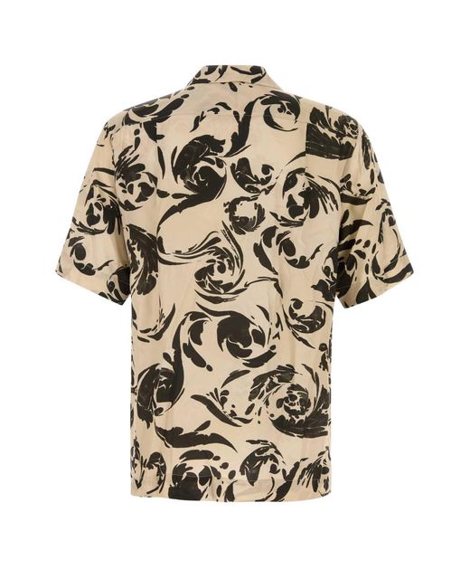 Dries Van Noten White Printed Viscose Carltone Shirt for men