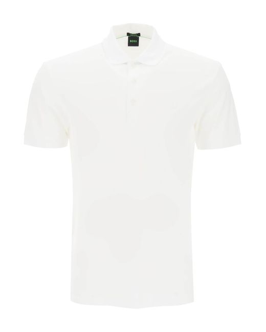 Boss Regelmäßig Fit Jacquard Polo Shirt in White für Herren
