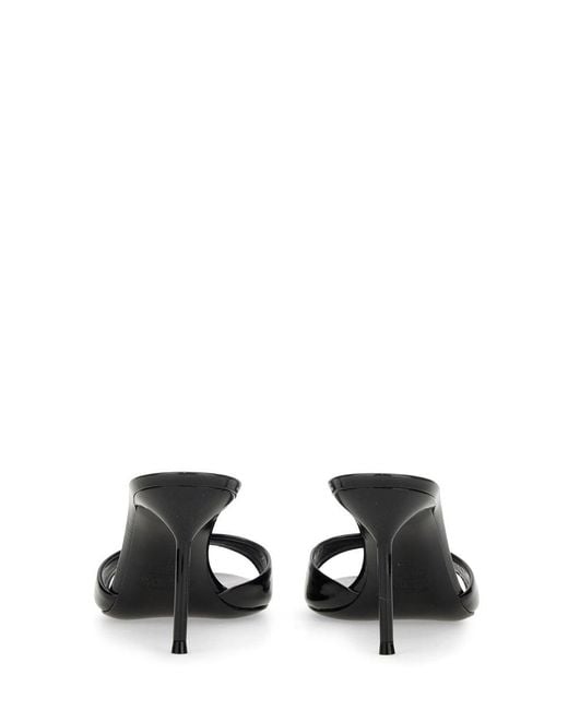 Paris Texas Black Lidia" Pointed-Toe Leather Mules
