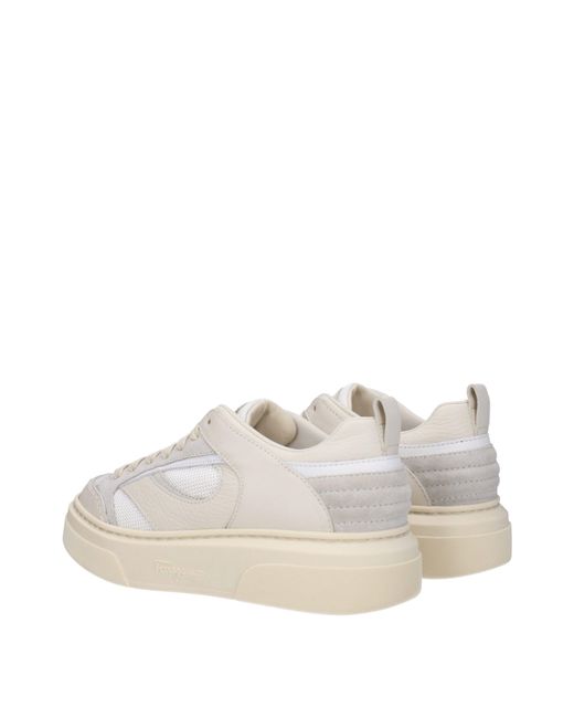 Ferragamo Natural Sneakers Cassina Donna Pelle/Mascarpone