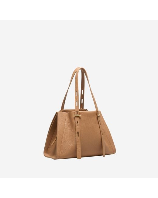 MINOBOSSI Brown Shoulder Bag Paulina Textured Leather