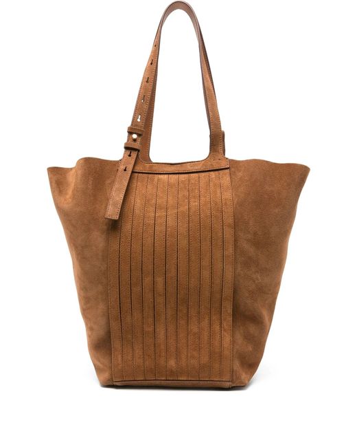 Golden Goose Deluxe Brand Brown "24.7" Fringed Palmellato Leather And Suede Body Metal Details Bags