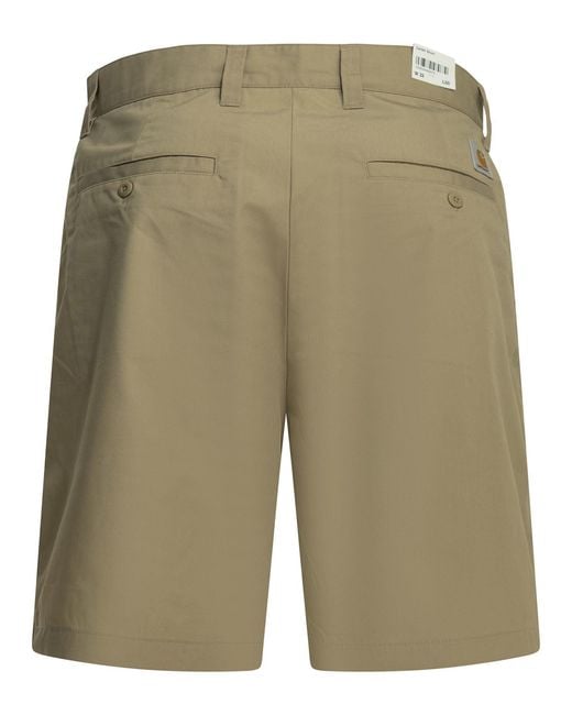 Carhartt Green Calder Five-Pocket Polyester Cotton Shorts for men