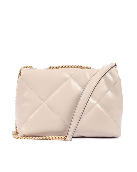Tory Burch Natural Kira Diamond Quilt Small Convertible Shoulder Bag