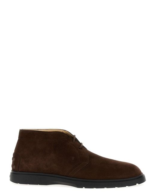 Tod's Brown Suede Boots for men