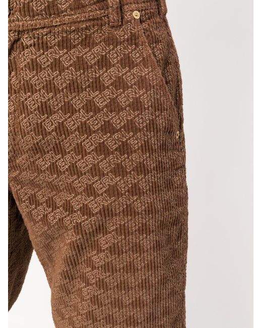 ERL Brown Corduroy Embossed Pants Woven Clothing