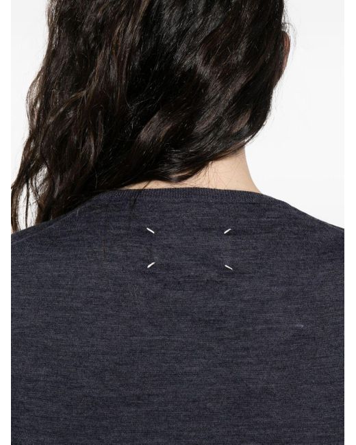 Maison Margiela Wollen Trui Met Ronde Hals in het Blue