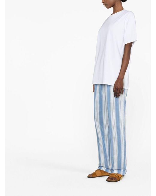 Totême  Katoenen T-Shirt Met Rechte Zoom in het White