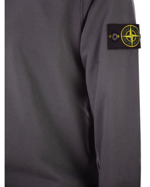 Stone Island Gray Regular Fit Crew Neck Sweatshirt With Raglan Sleeves for men