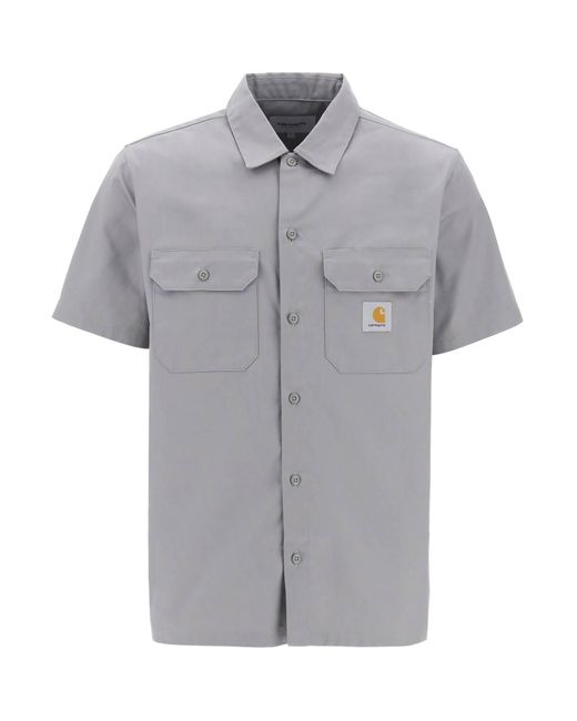 Carhartt Wip Short Meeven / Master Shirt in het Gray