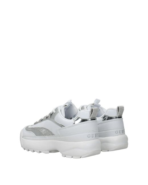 Guess White Sneakers Donna Poliuretano Bianco/Argento