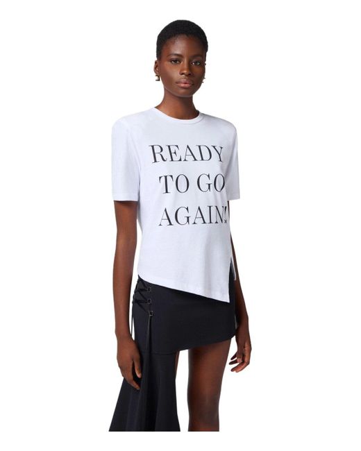 Elisabetta Franchi White Gesso Asymmetric T Shirt for men