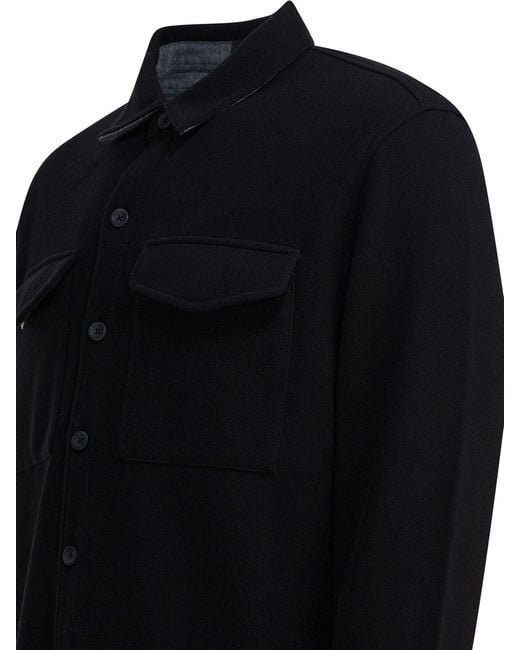 Vince Blue Cotton Overshirt Jacket