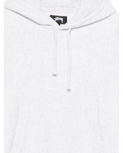 Stussy White Drawstring Hood Kangaroo Pocket for men