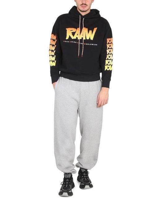 Aries Black Sweatshirt With Logo Print