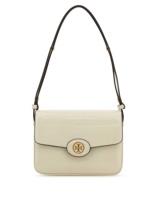 Tory Burch Metallic Chalk Leather Robinson Shoulder Bag