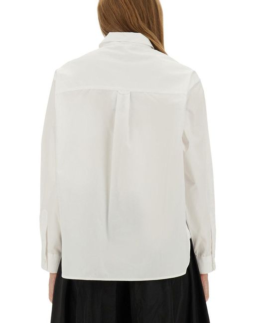 Aspesi White Cotton Poplin Boxy Shirt