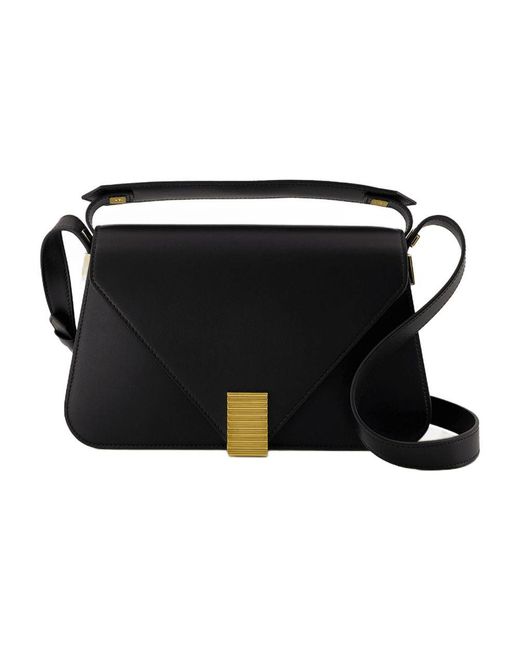 Lanvin Concerto Arpege Schoudertas Leer Zwart in het Black