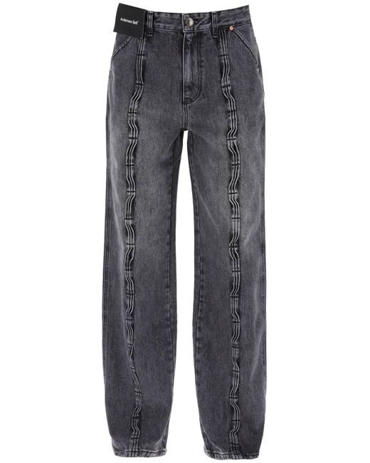 ANDERSSON BELL Welle Wide -Bein -Jeans in Gray für Herren