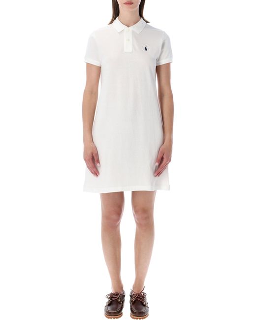 Polo Ralph Lauren White Timeless Straight Fit Polo Dress