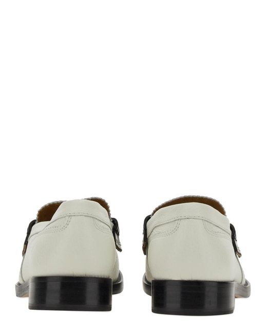 COLLEGE White Leather Loafer