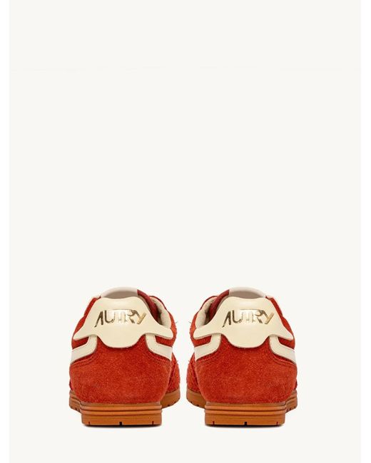 Autry Windspin Sneakers In Suede En Papegaai En Rutabaga Leer in het Red