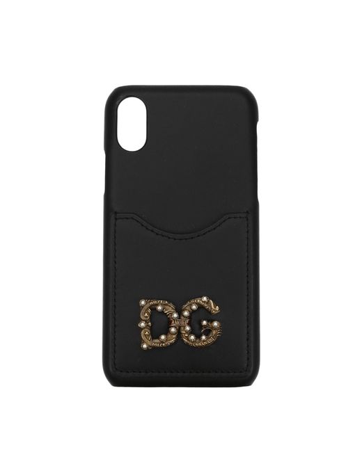 Dolce & Gabbana Black Dolce&Gabbana Porta Iphone Iphone X Donna Pelle Nero