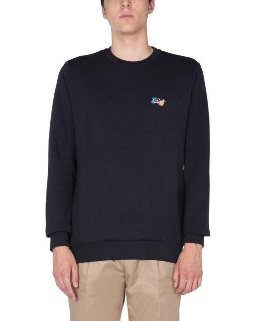 Paul Smith Blue Splatter Print Sweatshirt for men
