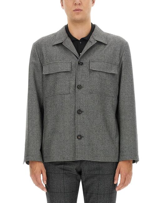 Lardini Gray Wool Shirt for men