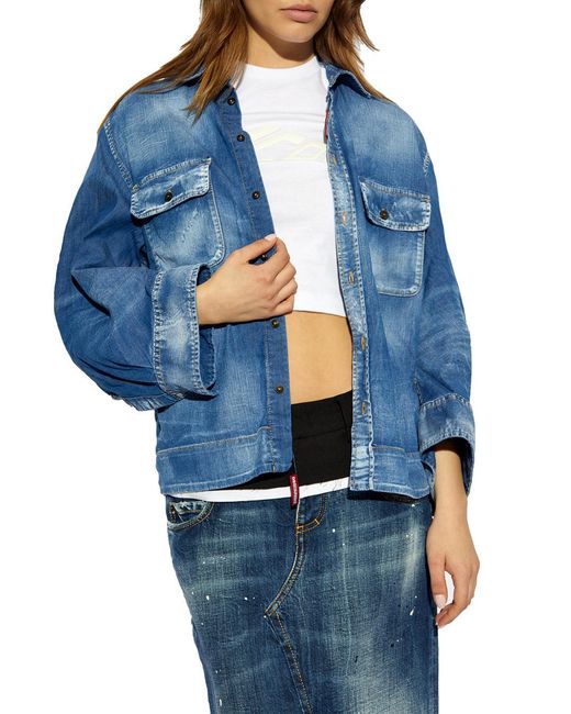 DSquared² Blue Shirt With Classic Collar