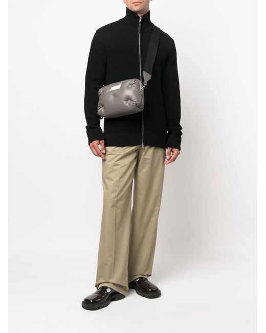 Maison Margiela Black Ribbed Knit Cardigan With Zip