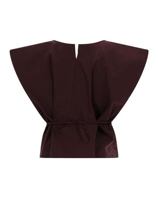 Alysi Purple Sleeveless Top With Belt