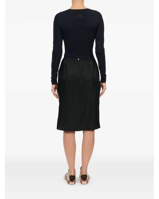 MM6 by Maison Margiela Black Midi Skirt