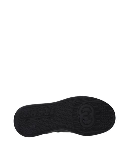Gucci Black Leather Sneakers for men