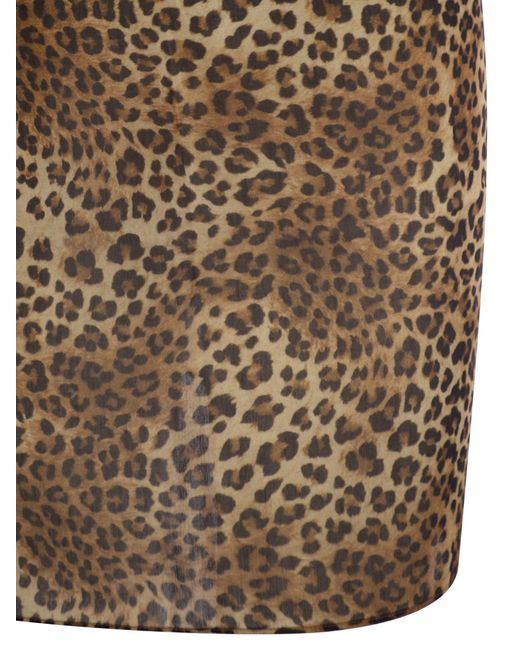 Mc2 Saint Barth Brown Cotton And Silk Animal Print Pareo