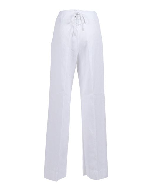 Aspesi White High-Waisted Trousers