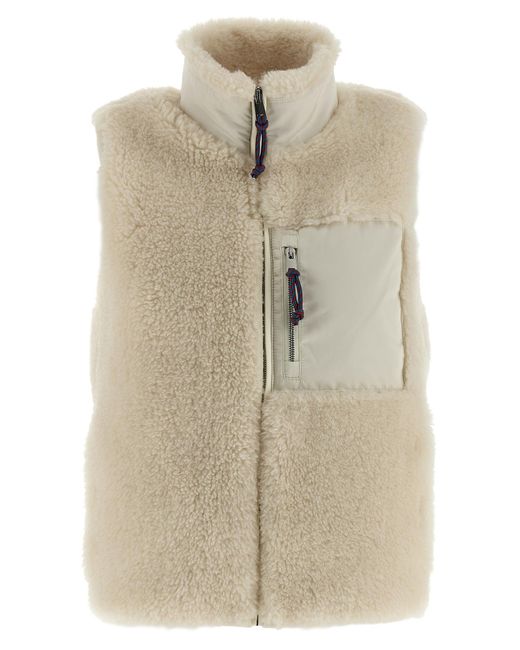 Tory Burch Natural Colorblock Highpile Gilet