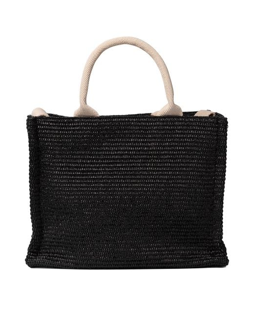 Bolso Shopper Con Efecto De Rafia Marni de color Black
