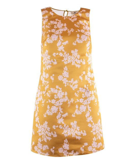 Elisabetta Franchi Metallic Floral Pattern Mini Dress