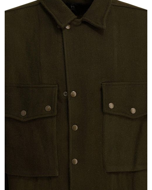 Needles Green Wool Overshirt Jacket for men